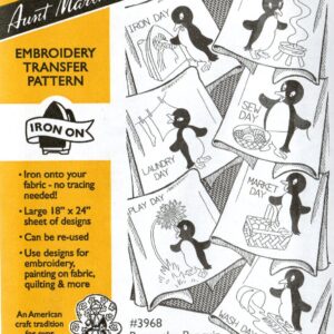 Aunt Martha's Penny the Penguin 3868 embroidery iron on pattern