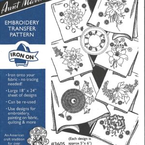 Aunt Martha's Posies for Linens 3605 embroidery iron on pattern