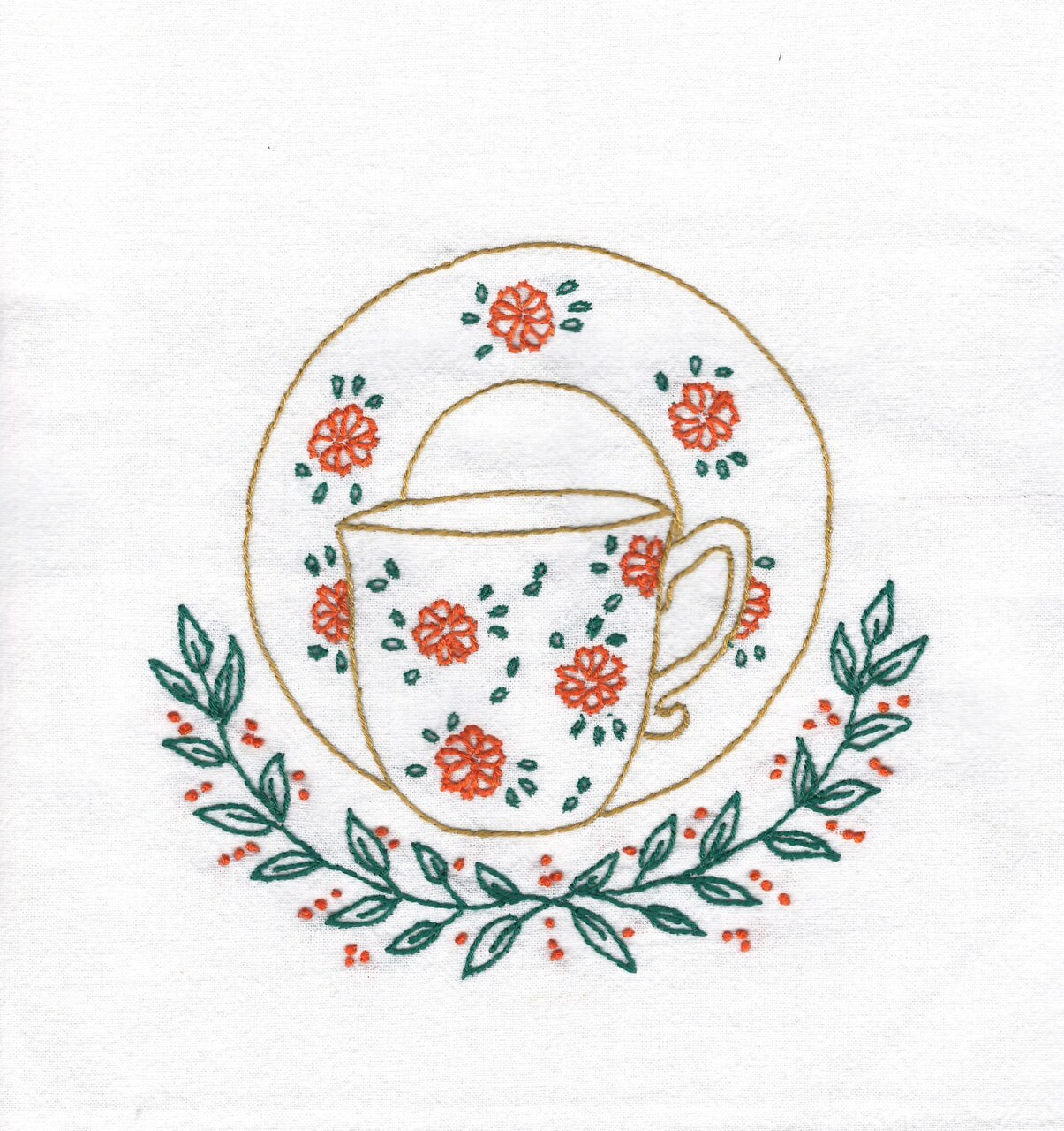 Aunt Martha's Floral Teacups 3897 embroidery iron on patterns - Image 3