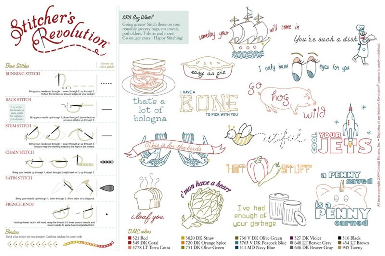 Stitcher's Revolution Say What? SR08 embroidery iron on pattern - Image 4