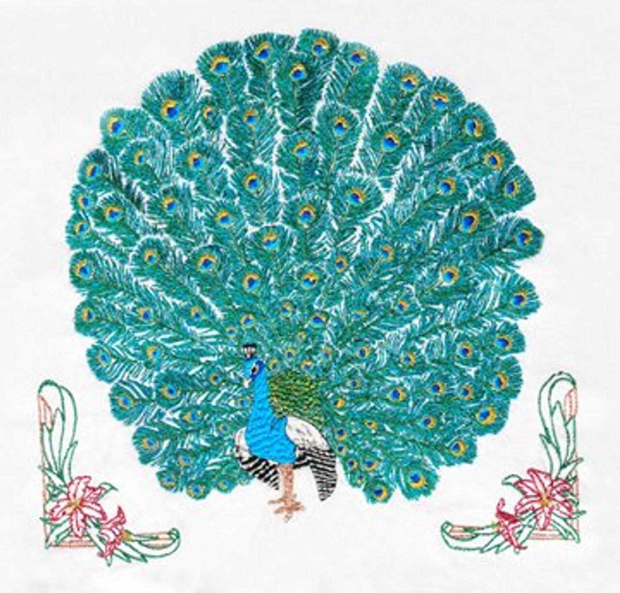 Aunt Martha's Handsome Peacock 3937 embroidery iron on pattern - Image 3