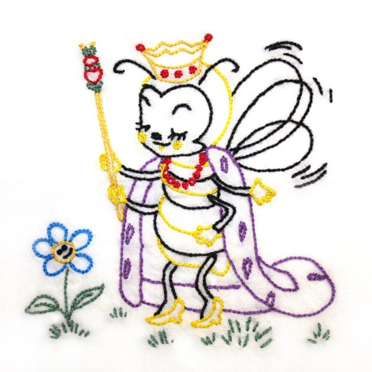 Aunt Martha's The Busy Bee 3680 embroidery iron on pattern - Image 4
