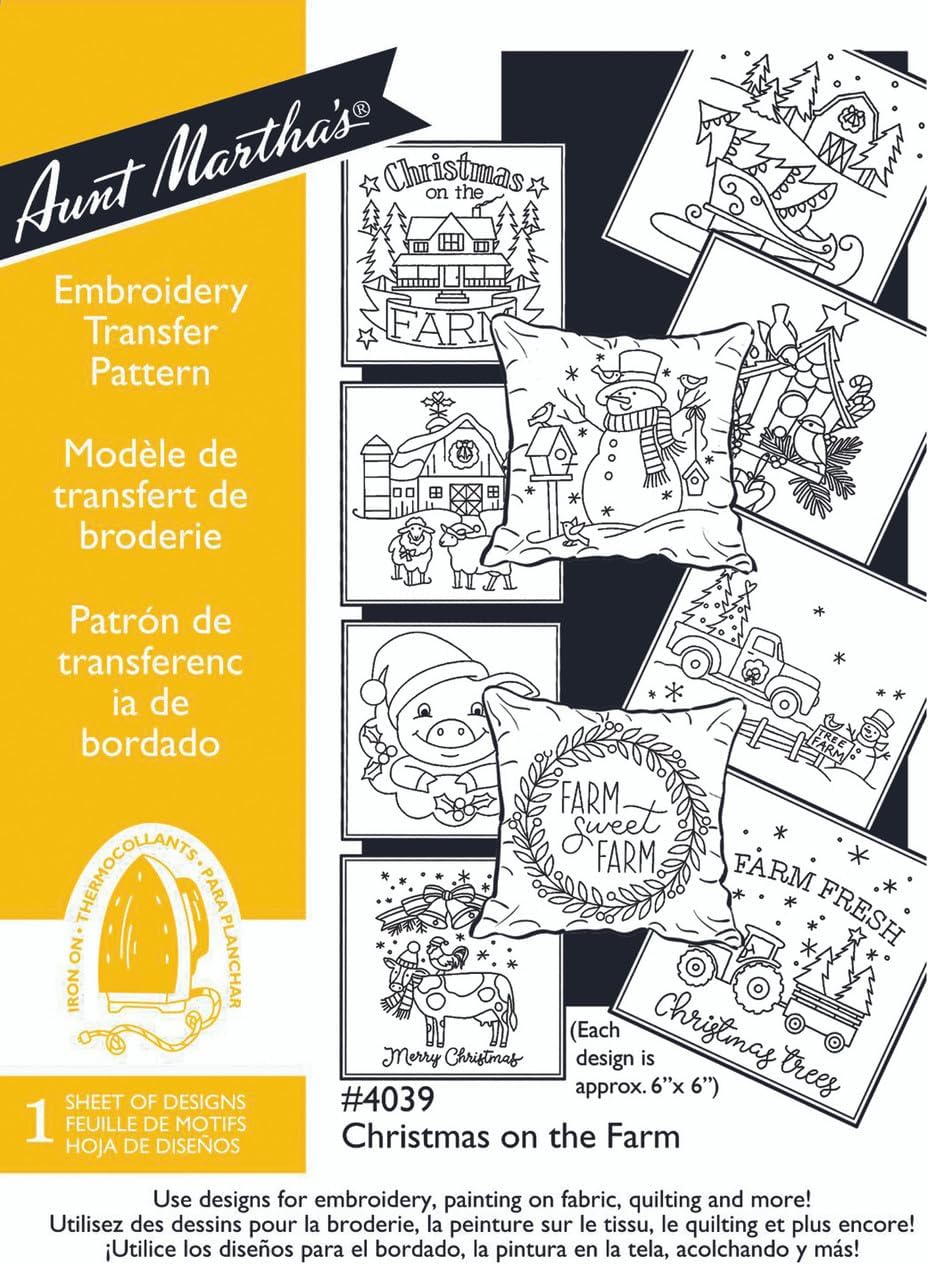 Aunt Martha's Christmas Transfer Set #2 embroidery iron on patterns set - Image 4