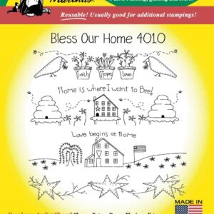 Aunt Martha's Bless Our Home 4010 embroidery iron on pattern