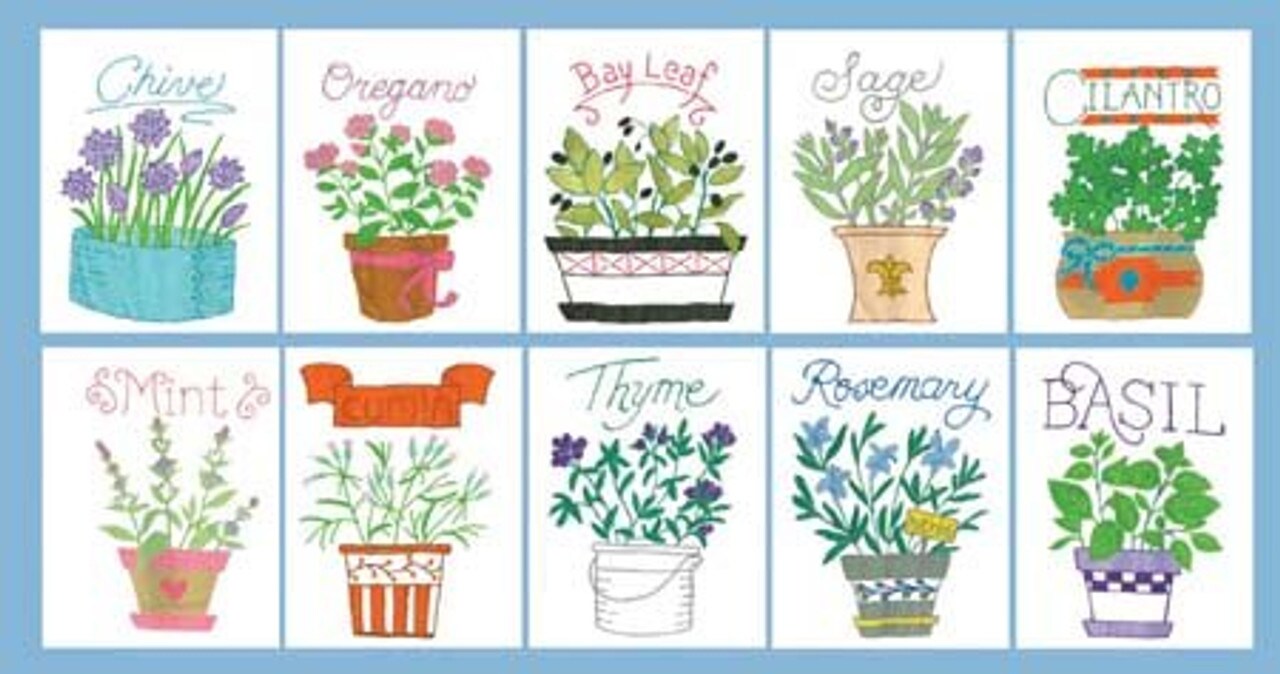 Aunt Martha's Superb Herbs 4001 embroidery iron on pattern - Image 2