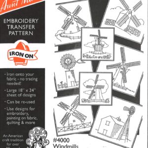 Aunt Martha's Windmills 4000 embroidery iron on pattern