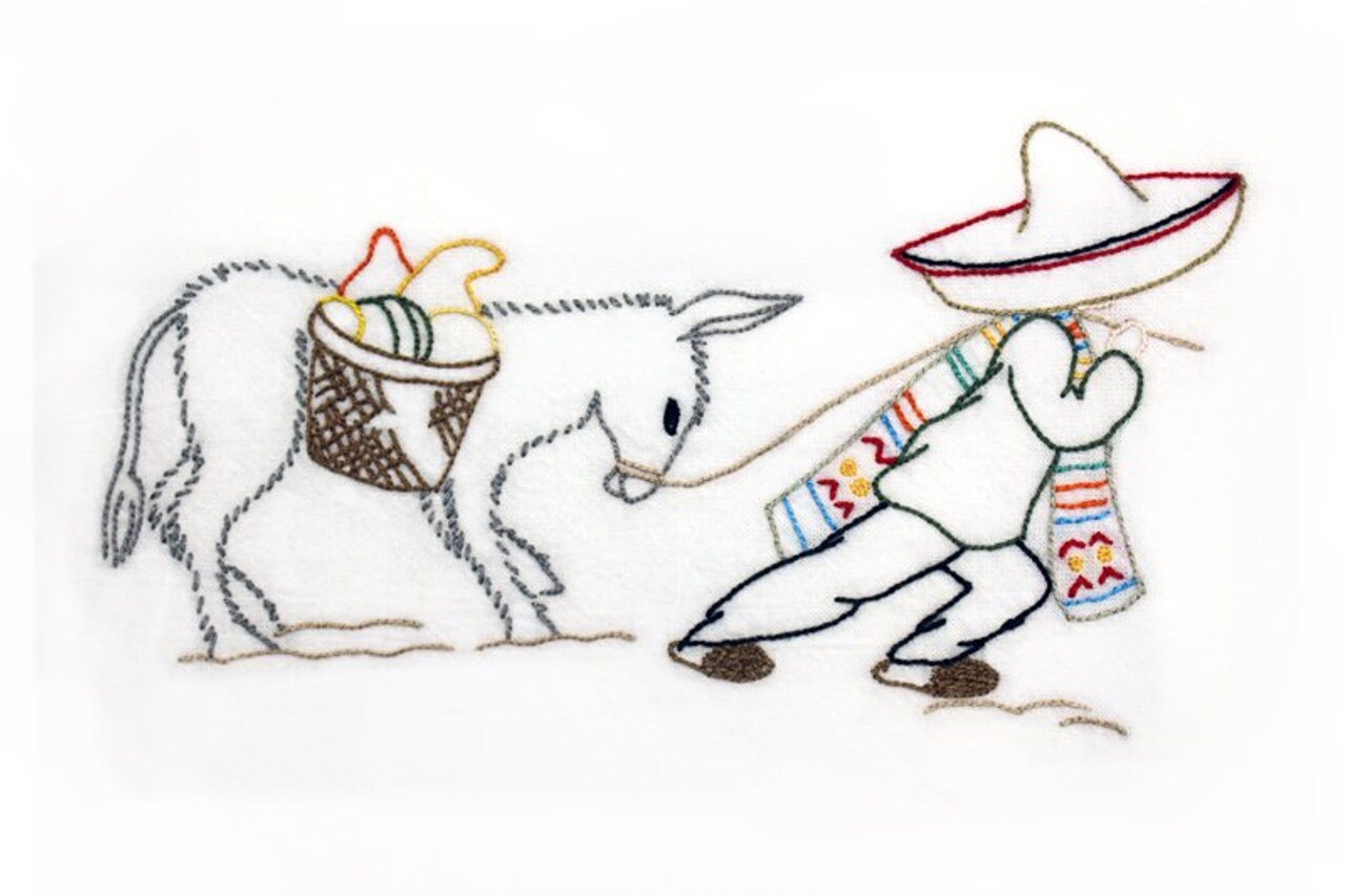 Aunt Martha's Down Mexico Way 9475 embroidery iron on pattern - Image 3