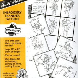Aunt Martha's Reindeer Games 3996 embroidery iron on pattern