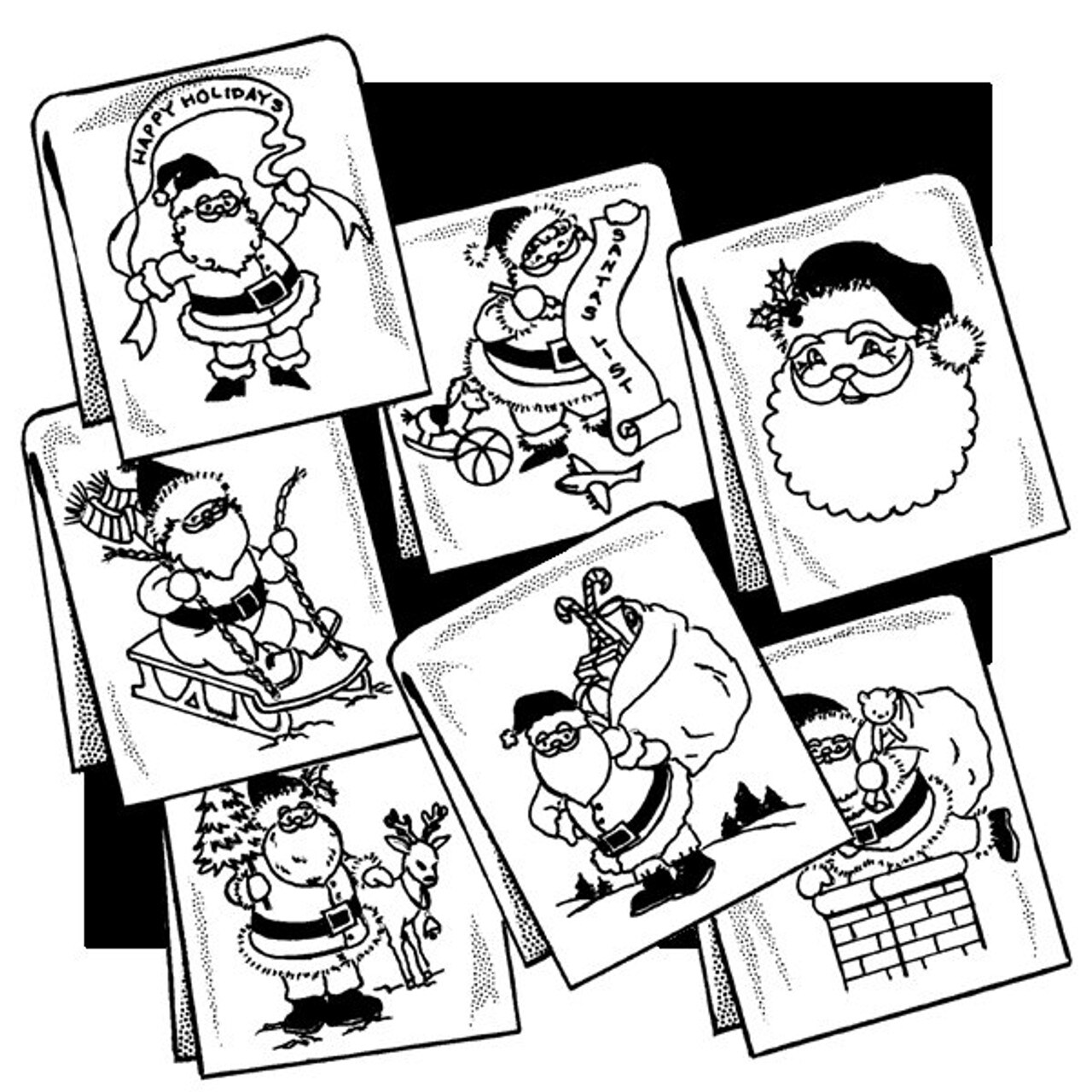 Aunt Martha's Jolly Ole Santa 3859 embroidery iron on pattern - Image 3