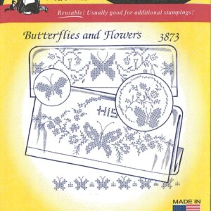 Aunt Martha's Butterflies & Flowers 3873 embroidery iron on pattern
