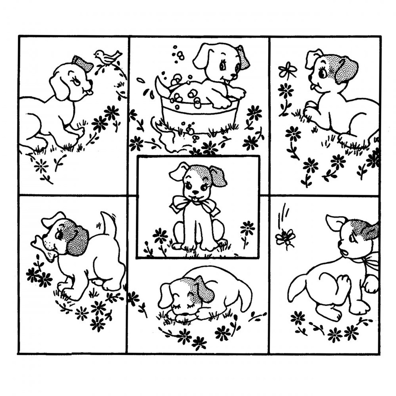Aunt Martha's Puppy Tales 3879 embroidery iron on pattern - Image 3
