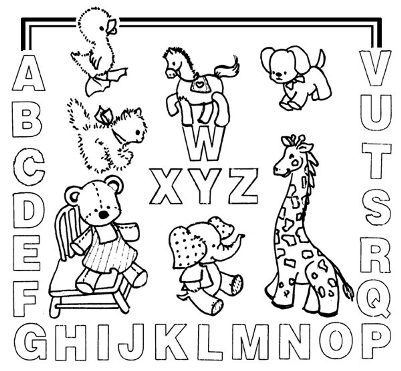 Aunt Martha's Kid's Letter Sampler 3926 embroidery iron on pattern - Image 3