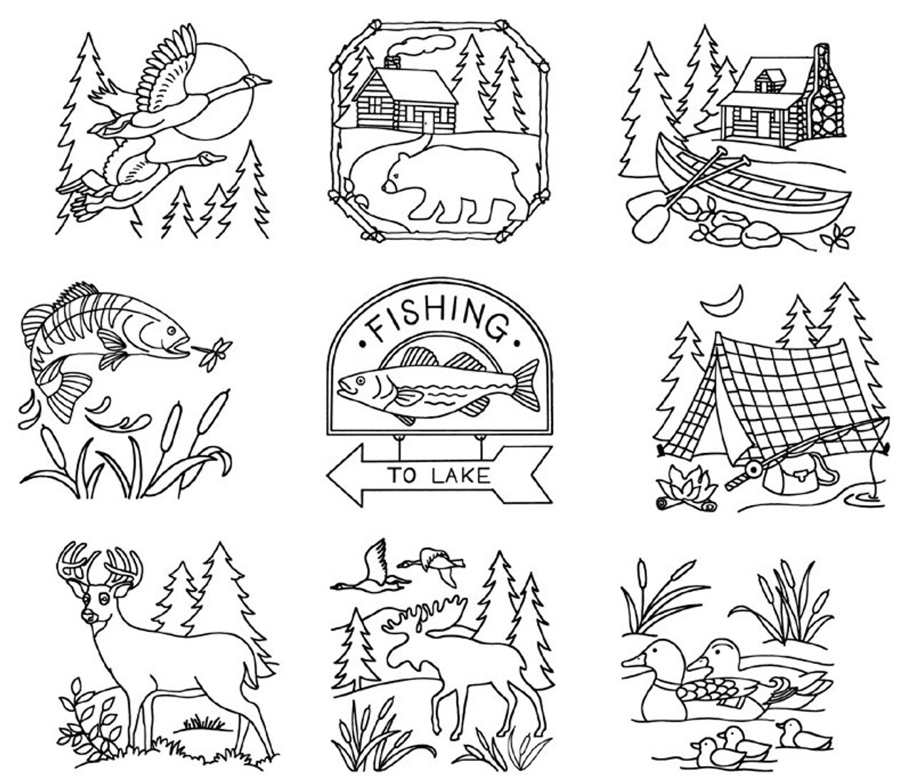 Aunt Martha's Northwoods Lodge 3999 embroidery iron on pattern - Image 3