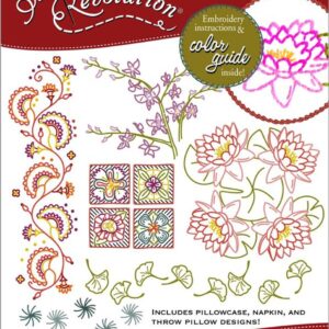 Stitcher's Revolution Modern Linens SR19 embroidery iron on pattern
