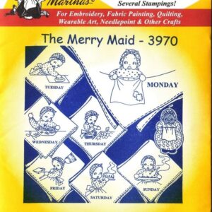 Aunt Martha's The Merry Maid 3970 days of the week embroidery iron on pattern