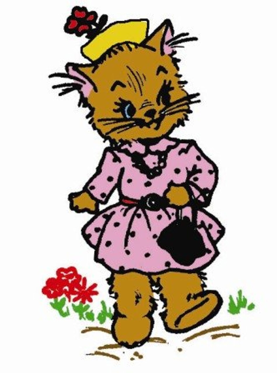 Aunt Martha's Miss Kitty Kat 3875 embroidery iron on pattern - Image 2