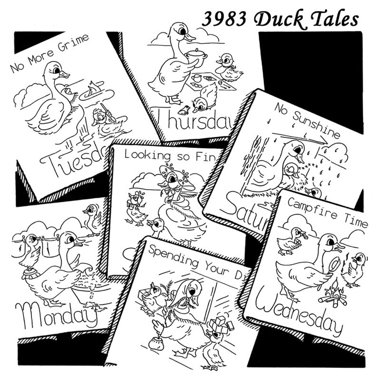 Aunt Martha's Duck Tales 3983 days of the week embroidery iron on pattern - Image 4
