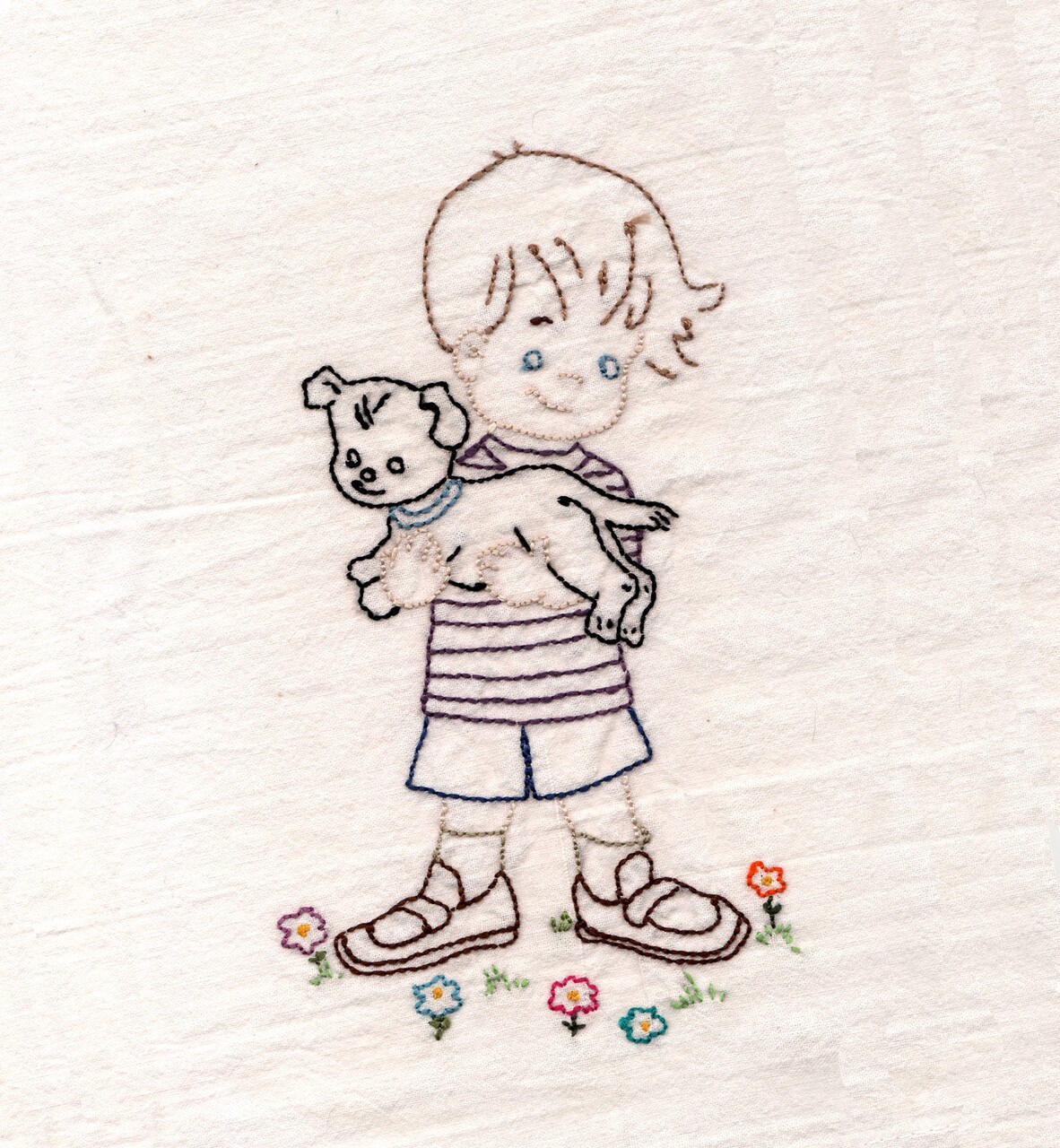 Aunt Martha's Little Boy Tea Towels 3911 embroidery iron on pattern - Image 3