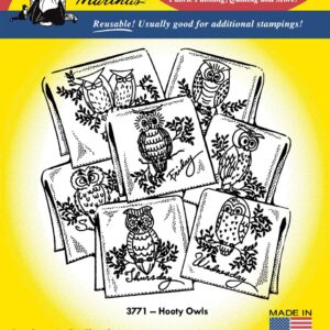 Aunt Martha's Hooty Owls 3771 days of the week embroidery iron on pattern