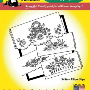 Aunt Martha's Pillow Slips 3436 hot iron embroidery transfer pattern