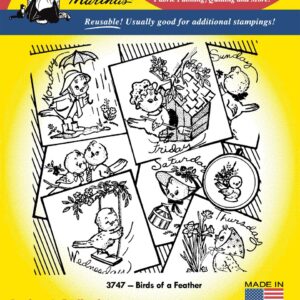 Aunt Martha's Birds of a Feather 3747 embroidery iron on pattern