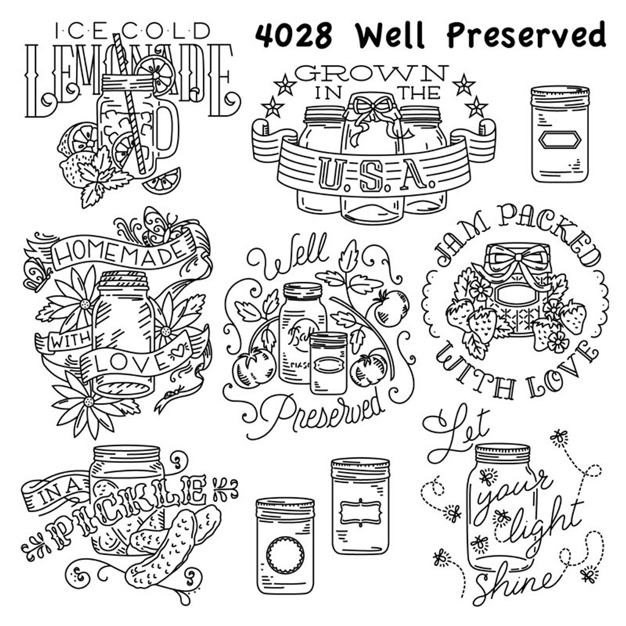 Aunt Martha's Well Preserved 4028 embroidery iron on pattern - Image 4