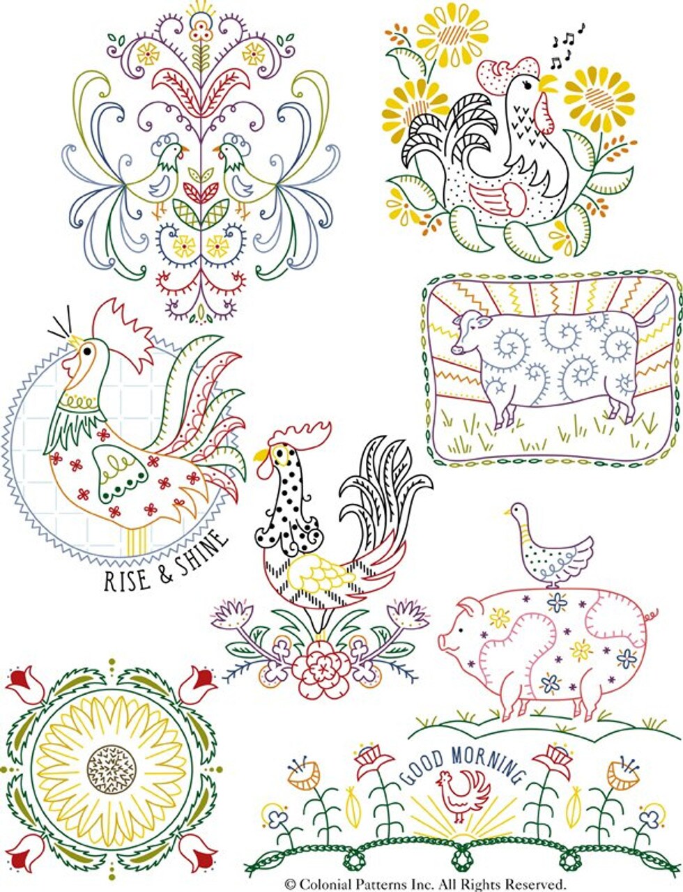 Stitcher's Revolution Folksy Farm SR23 embroidery iron on pattern - Image 3