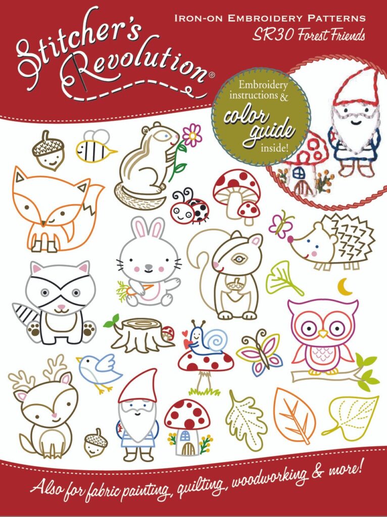 Stitcher's Revolution Forest Friends SR30 embroidery iron on pattern