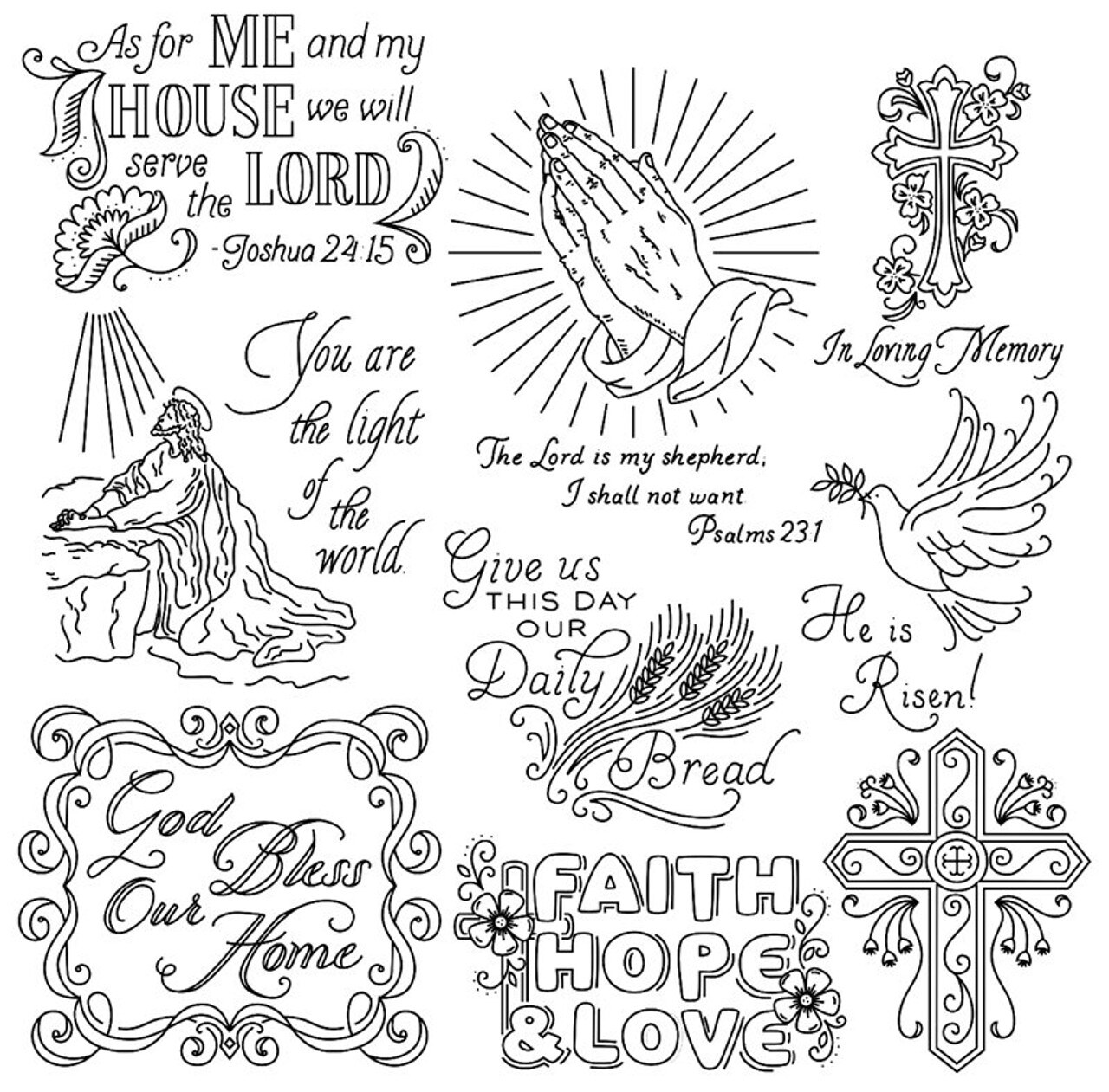 Aunt Martha's Christian Blessings 4027 embroidery iron on pattern - Image 2