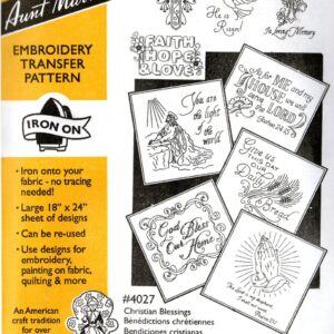 Aunt Martha's Christian Blessings 4027 embroidery iron on pattern