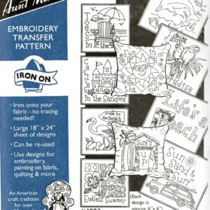 Aunt Martha's Life's A Beach 4023 embroidery iron on pattern