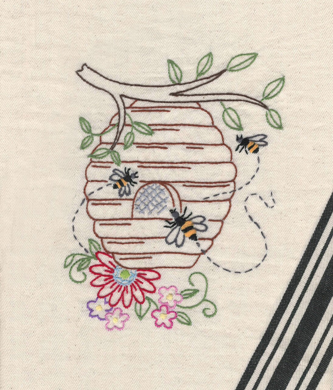 Aunt Martha's Buzzing Bees 4038 embroidery iron on pattern - Image 3