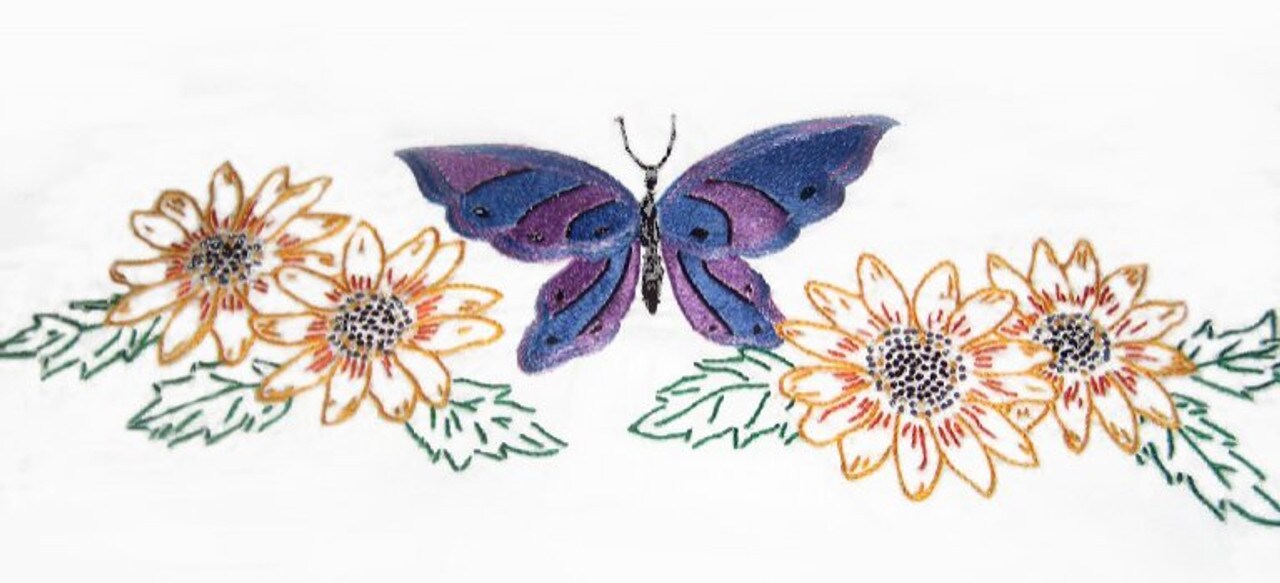 Aunt Martha's Sunflowers & Butterflies 3941 embroidery iron on pattern - Image 3
