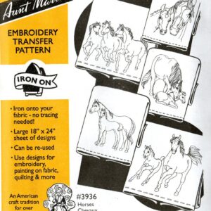 Aunt Martha's Horses 3936 embroidery iron on pattern
