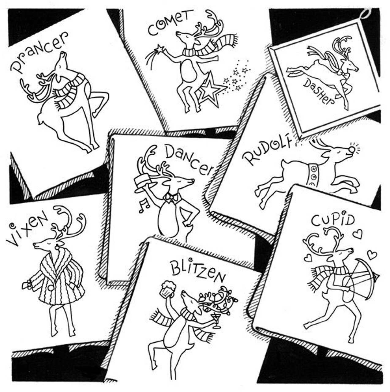 Aunt Martha's Reindeer Games 3996 embroidery iron on pattern - Image 3