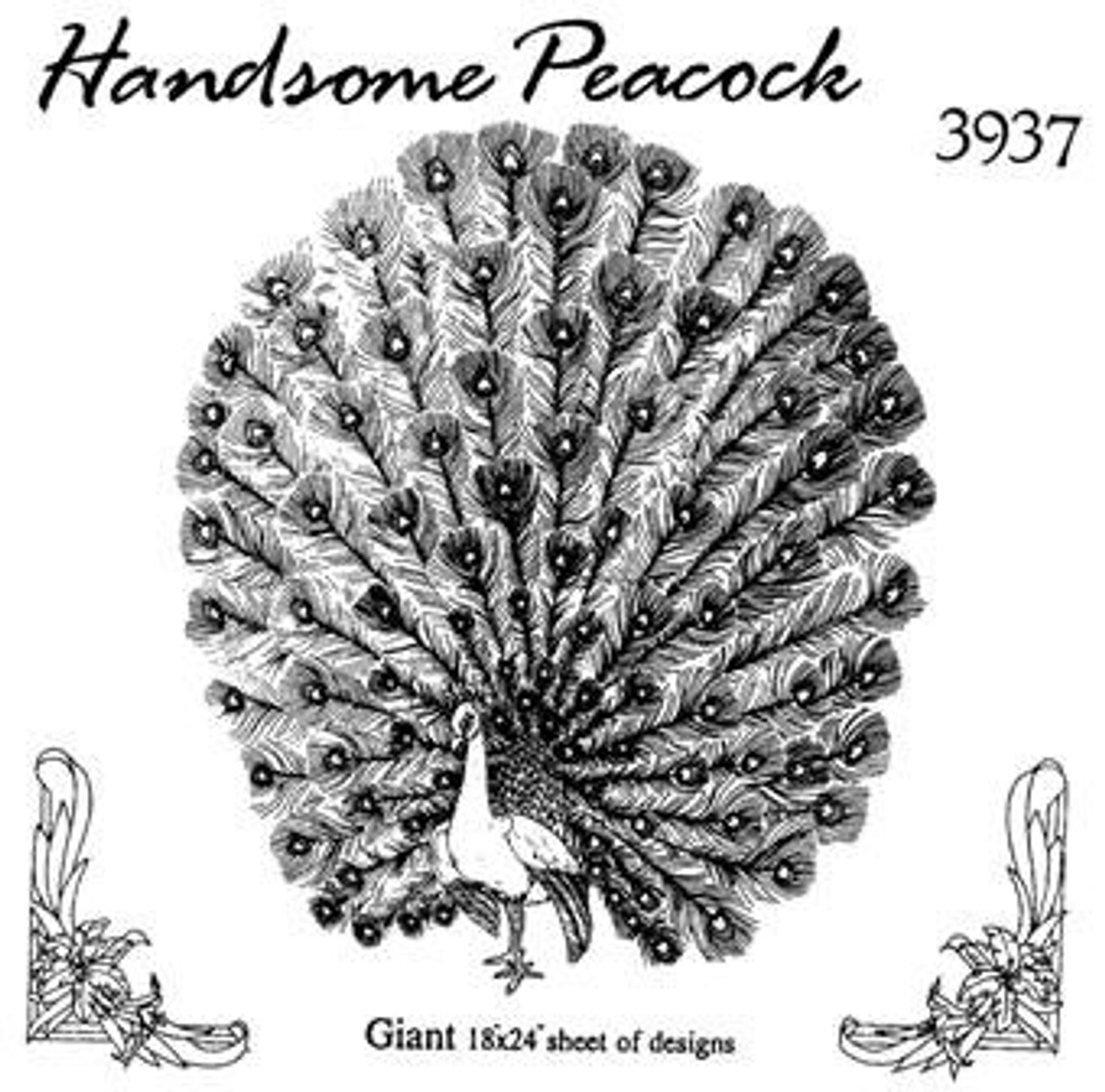Aunt Martha's Handsome Peacock 3937 embroidery iron on pattern - Image 2