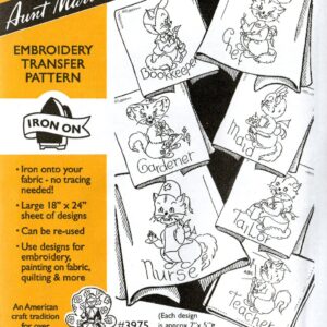 Aunt Martha's Cat of all Trades 3975 embroidery iron on pattern
