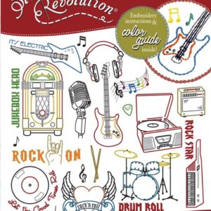 Stitchers Revolution Rock'n And Roll'n SR04 embroidery iron on pattern