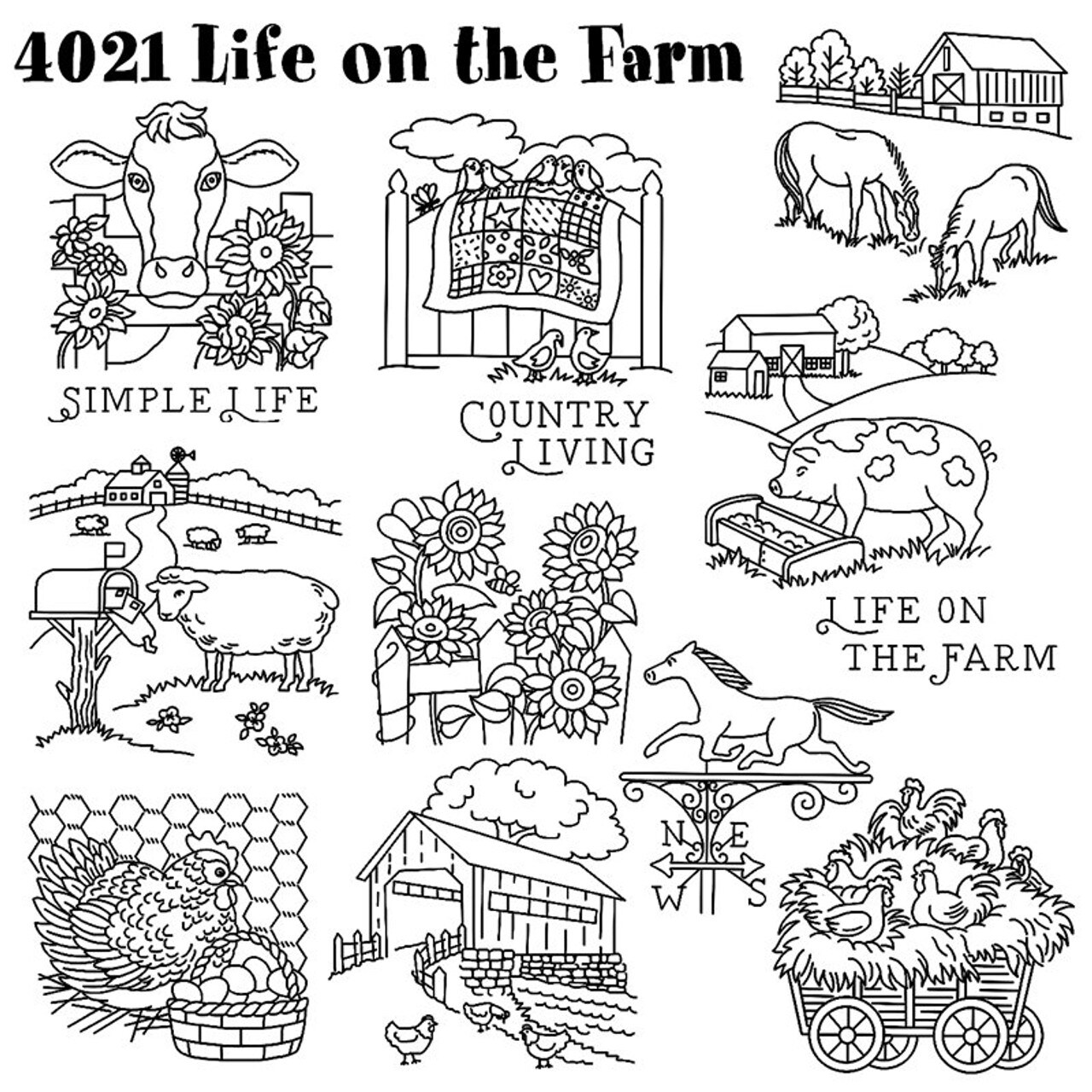 Aunt Martha's Life on the Farm 4021 embroidery iron pattern - Image 3