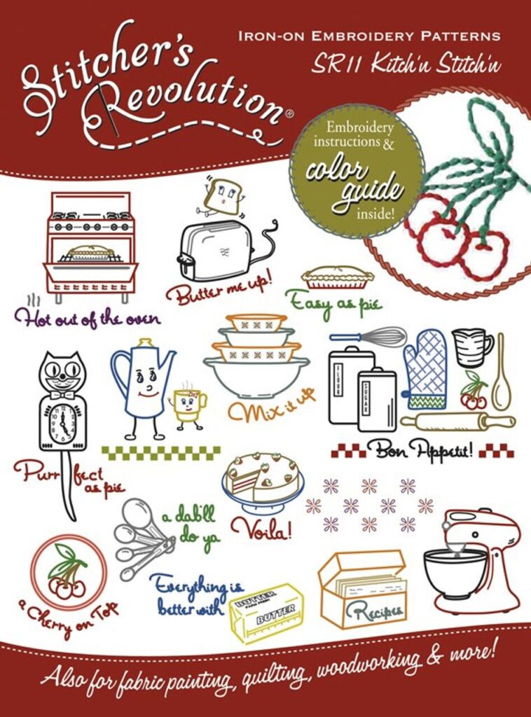 Stitcher's Revolution Kitch'n Stitch'n SR11 embroidery iron on pattern