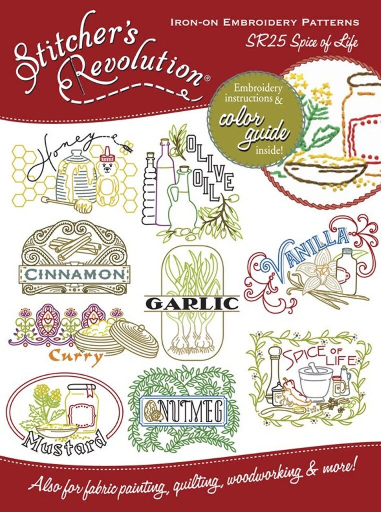Stitcher's Revolution Spice of Life SR25 embroidery iron on pattern