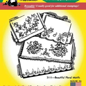 Beautiful Floral Motifs 3111 Aunt Martha's Hot Iron Embroidery Transfer Patterns