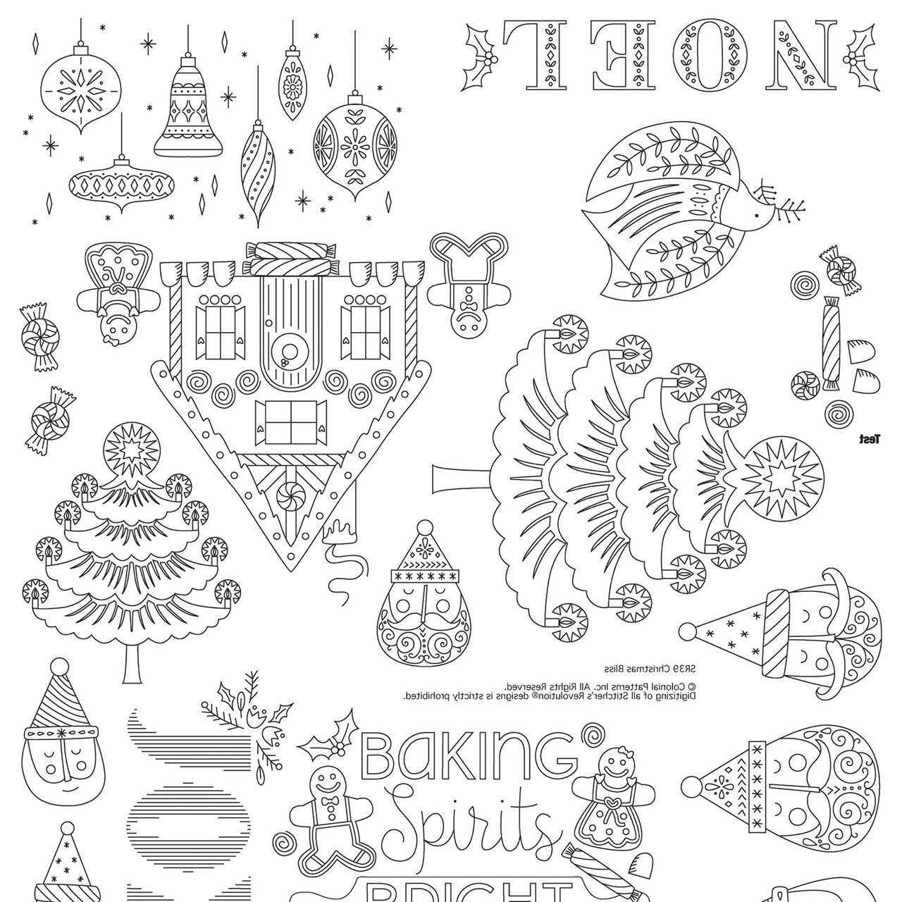 Stitcher's Revolution Christmas Bliss SR39 embroidery iron on pattern - Image 4