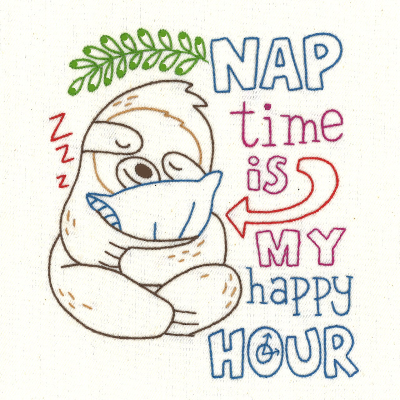 Stitcher's Revolution Slow Sloths SR41 embroidery iron on pattern - Image 4