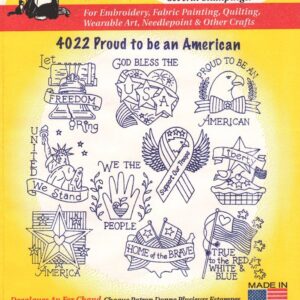 Aunt Martha's Proud to be an American 4022 embroidery iron on pattern