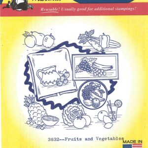 Aunt Martha's Fruit & Vegetable Motifs 3632 embroidery iron on pattern