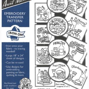 Aunt Martha's Wine Country 3998 embroidery iron on pattern
