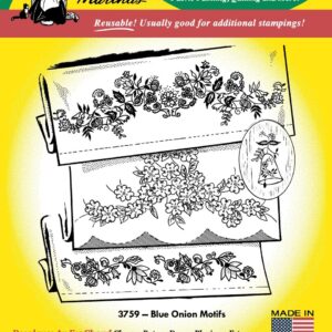 Aunt Martha's Blue Onion 3759 embroidery iron on pattern