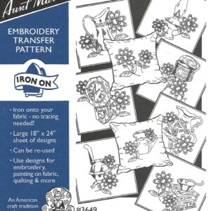 Aunt Martha's Early American Motifs 3649 embroidery iron on pattern