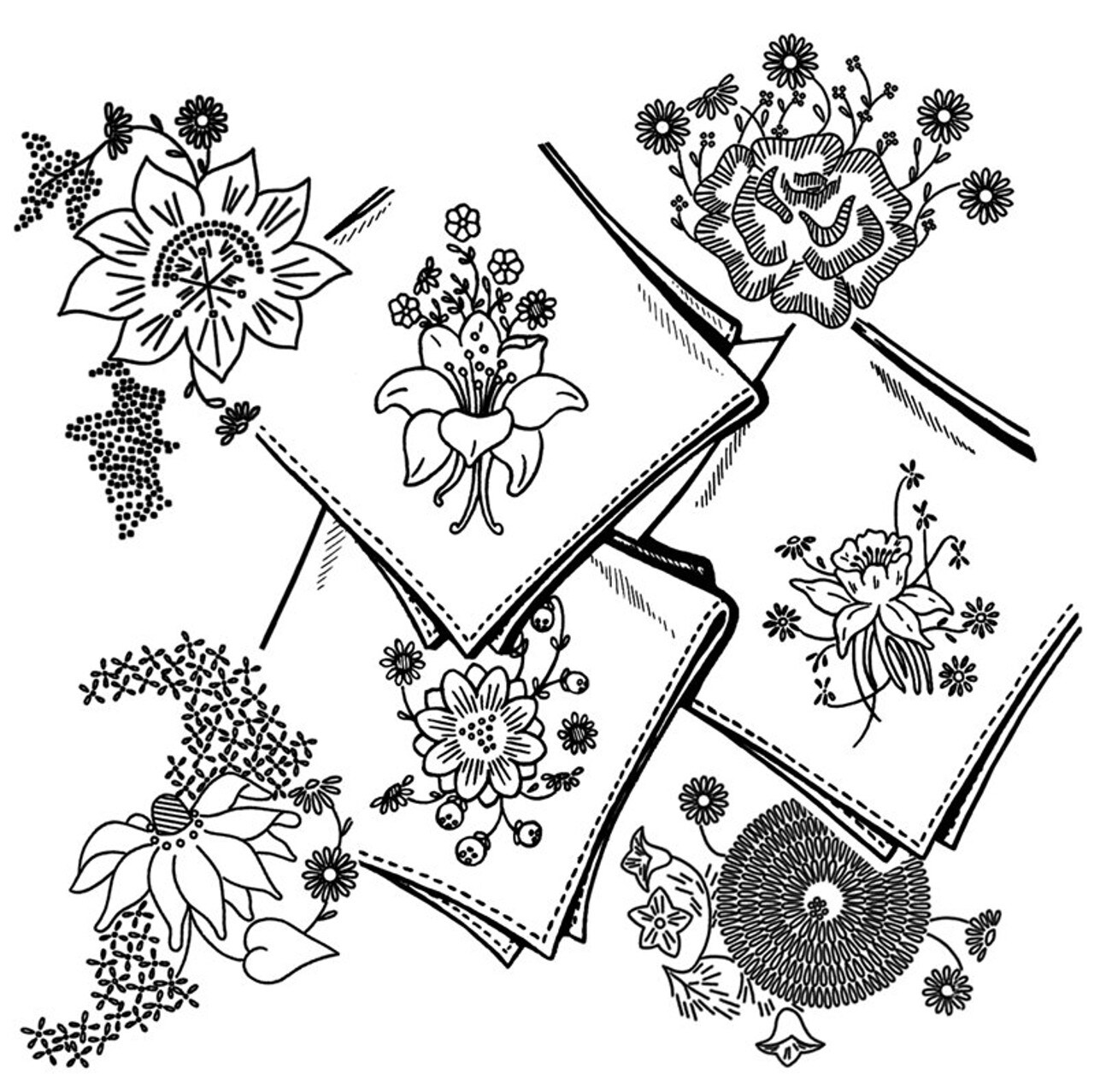 Aunt Martha's Posies for Linens 3605 embroidery iron on pattern - Image 4